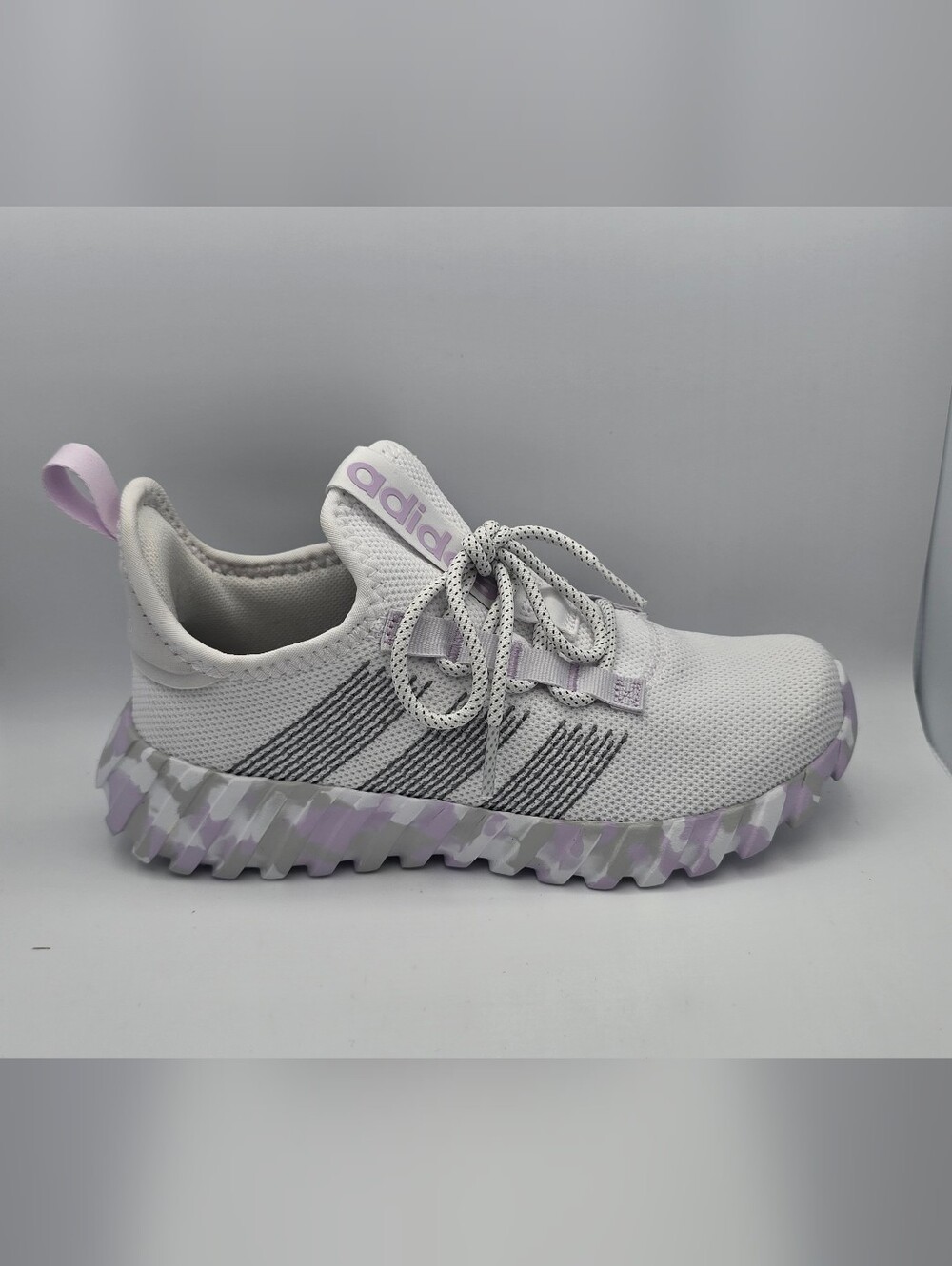 adidas Kids White & Light Purple Athletic Sneakers